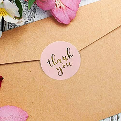 None/Brand Pink Paper Label 50-500pcs Thank You Sticker Seal Labels Christmas Decoration Sticker for Package