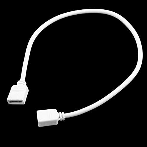 EuisdanAA LED RGB Ивица Female 4 Pin Connector Extension Cable Line Cord Бяла 30см 3pcs(Tira de LED RGB