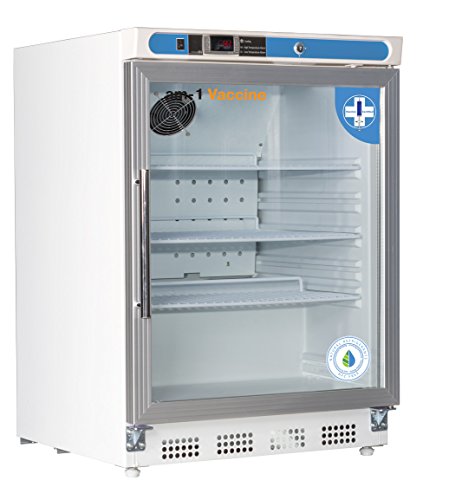 am-1 AM-VAC-UC-RGP-04 Undercounter Vaccine Refrigerator, Vaccine Premium Glass Door 4.6 cu. ft,33.4 H, 23.75