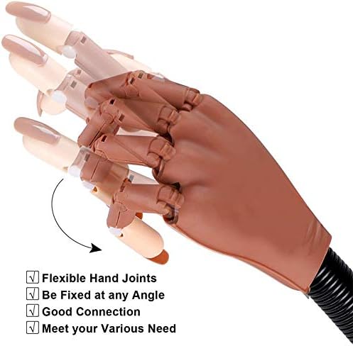 HOAPL Practice Hand for Acrylic Нейлз, Flexible Движимо False Лъжливи Hand Nail Technician Доставки, Best