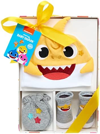 Nickelodeon Baby Boys' Baby Shark Gift Set – 3 Piece Essential Newborn Essentials Пакет