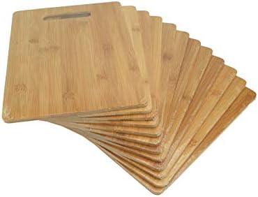 Обемна проста дъска за рязане бамбук (комплект от 12) | За индивидуални, персонални, гравиране | търговия