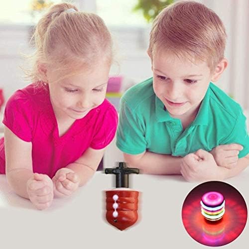 Aoyo Plastic Multi Color Spinning Върховете Toy Flash Light Gyro with Music for Kids Gift - Червен