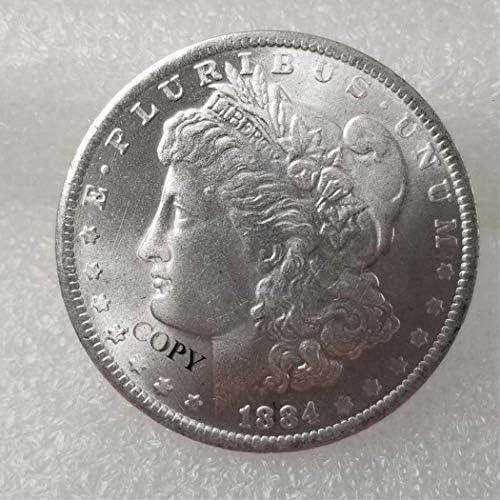 MOMOKY 1884-CC-COPY Morgan Dollar-Copper Plating Silver Coin-Реплика на U. S Old Original Pre Morgan Memorial