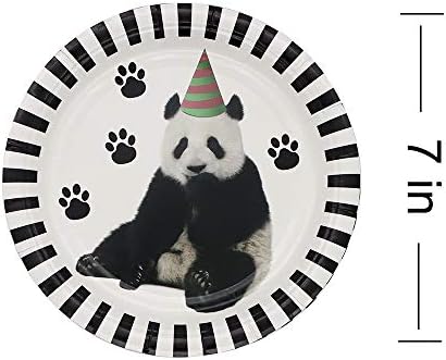 Pandecor Panda Party Доставки, 50 Pack 7-Инчов Panda Еднократна употреба Хартиени Десертни Чинии за Детска
