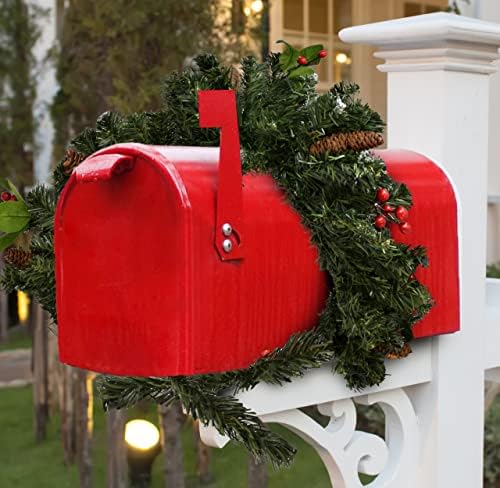 Подарък Бутик Коледна Украса Пощенска кутия Swag Garland - Открит Коледен Празник Пощенска Кутия Декор Венец