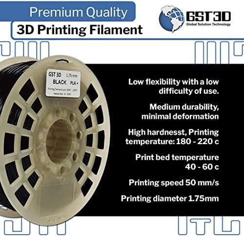Конци спиралите PLA + GST3D 1kg 1.75 mm за PLA конци цветове на 3D принтер (черноты)