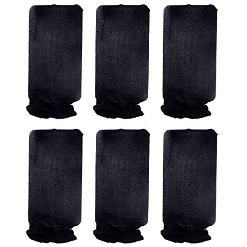 Комплект от 6шт Растягивающихся Едноцветни Шапки и Перуки Дишащи Ластични Чорапи За Коса-Черен Цвят