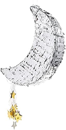 Juvale Small Silver Moon Pinata Gender Reveal Baby Shower Party Доставки 17x11x3 Инча