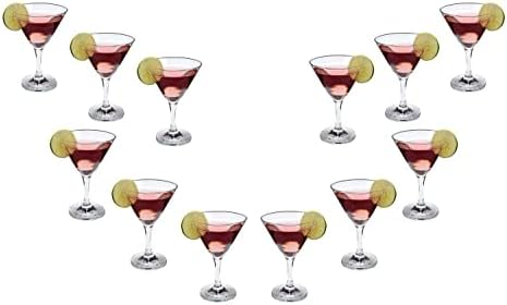 Martini Classic Stemed Glasses 9 грама, Кристално Чиста Стъклена Посуда Комплект (12) Martini Glasses Питейни