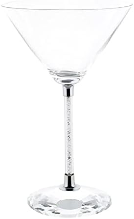 Искра Home Кристал Martini Glasses с Кристални Дръжки - Комплект от 6 - Сребро