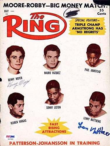 Лени Matthews & Mariana Moyer Autographed The Ring Magazine Cover PSA/DNA S47584 - Боксови списания с автограф
