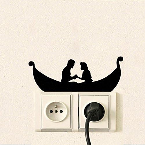 YINGKAI Креативна Двойка Лодка В Ключа на Светлината Стикер Vinyl Стикер На Стената Художествена Хол Резба