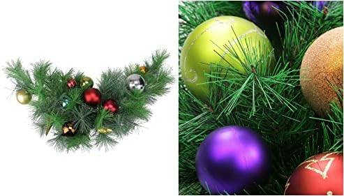 24 Pre-Decorated Multi-Color Ball Ornament Pine Коледа Swag - cc