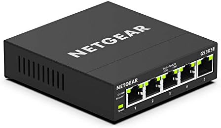 NETGEAR 5-Port Gigabit Ethernet Plus Switch (GS305E) - Десктоп или монтиране на стена, концентратор за домашна