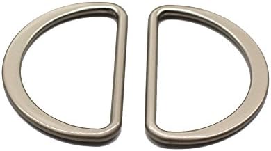 YaHoGa 10pcs D Metal Ring 2 Inch (Outside Size) Satin Nickel Plated Не Welded Large Size D-Rings for Buckle