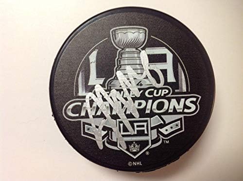 Джейк Маззин подписа автограф на Купа Стенли през 2014 LA Kings Hockey Puck a - Autographed NHL Pucks