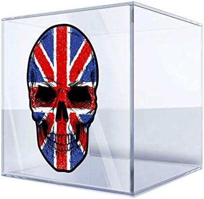 Стикер Стикер Череп-черепът Скалпа Скелет Страшно Великобритания Английски Флаг 4 X 2,6