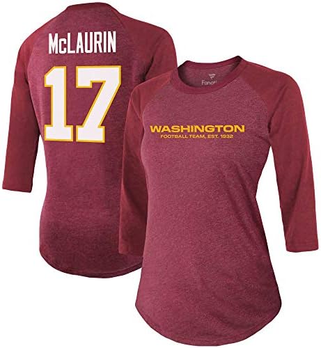 Fanatics Women ' s Majestic NFL Player Name & Number Raglan Tri-Blend 3/4-Sleeve-T-Shirt
