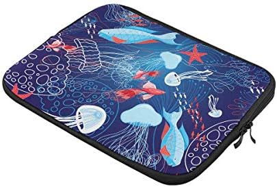 INTERESTPRINT Laptop Sleeve Case Jellyfish Fish Неопреновая Защитна Чанта 11 инча 11,6 Инча