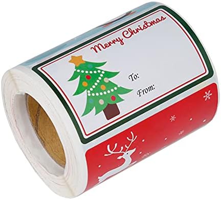 NEWMIND Весела Коледа Етикети Етикети на Ролка Коледни Лични Етикети Самозалепващи Коледни Декоративни Запечатване
