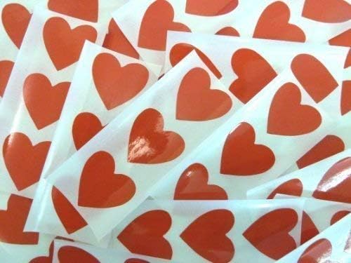Minilabel 28X28mm Heart Shaped Colored Seal Plastic Stickers Durable Sticky Рибка Labels Red