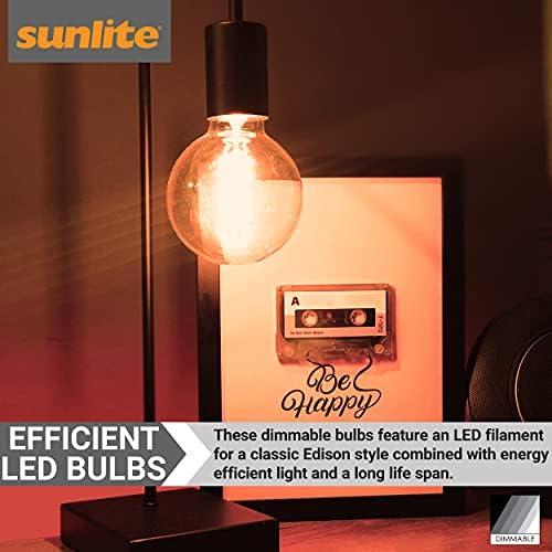 Sunlite 40964 LED G25 Крушка 6 W (еквивалент на 40 W), Стандартната база E26, 480 лумена, Затемняемая, в