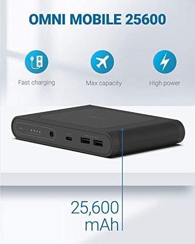 Omni Mobile 25600mah DC/USB-C PD/USB A/Wireless Power Bank | Battery Backup за лаптоп:MacBook/iPad/Dell
