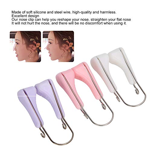 nulala 3Pcs Silicone Nose Up Lifting Clips Portable Nose Bridge Slimmer Shaping Beauty Клип Tool(Розово,лилаво,бяло)