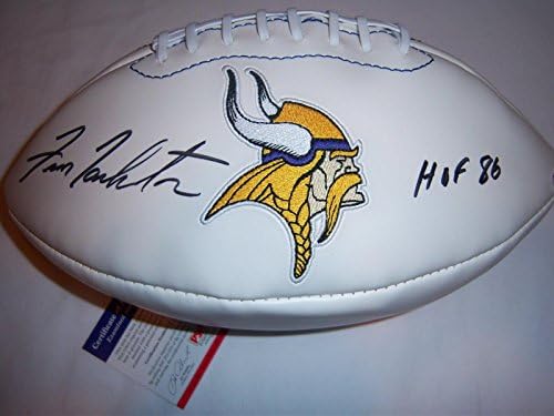 Фран Tarkenton Minnesota Vikings,hof 86 Psa/dna Signed Football - Футболни топки с автографи