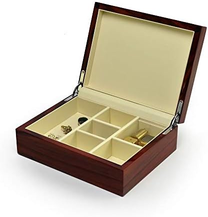 MusicBoxAttic Ultra-Sleek 36 Note Hi Гланц Zebra Шарени Wood Finish Jewelry Box - за Сантиментални съображения