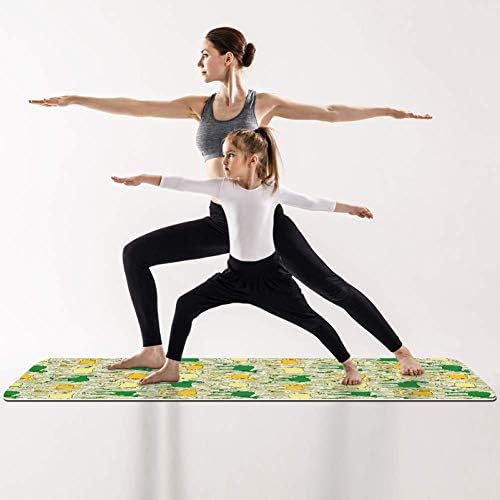 LORVIES Yellow Sheeps Pattern Yoga Mat Eco Friendly Non-Slip Anti-Сълза Exercise & Fitness Mat for Йога,