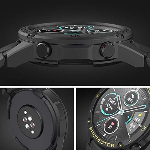 Zhangyuns Потребителска Електроника за Huawei Honor Magic 2 46 мм Смарт часовници TPU Защитен калъф, цвят:черен+жълт