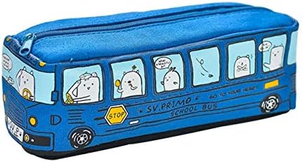 PULABO здрав и Издръжлив Творчески молив случай Холщовая Чанта За Писалки Автобус Карикатура Косметичка