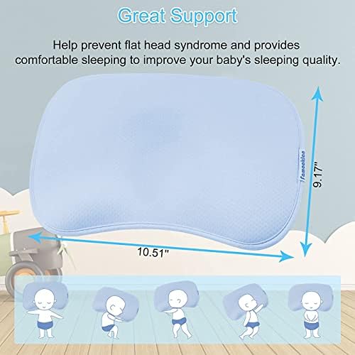AutoTime Flat Head Baby Pillow for Sleeping, Дишаща Бебе Head Shaping Pillow Anti-Swating, Washable Corn