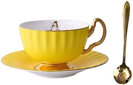YBK Tech Bone China Cup and Saucer Set Керамични Чаена чашата за Кафе за Закуска и Следобеден чай - Серията