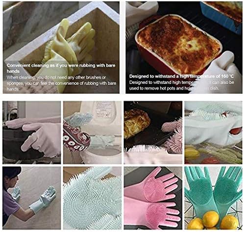Ръкавици Гъба за почистване, Ръкавици за миене на съдове, за Многократна употреба Силиконови Четки за почистване