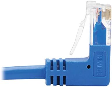 Трип Lite Down Angle Cat6 кабел Ethernet, Gigabit Формованный Тънък Мрежов пач кабел UTP, синьо, 3 фута