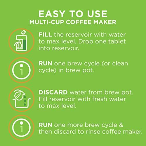 Affresh Coffee Maker Cleaner Работи с няколко чаши за еднократна употреба и пивоварни, 3 таблетки