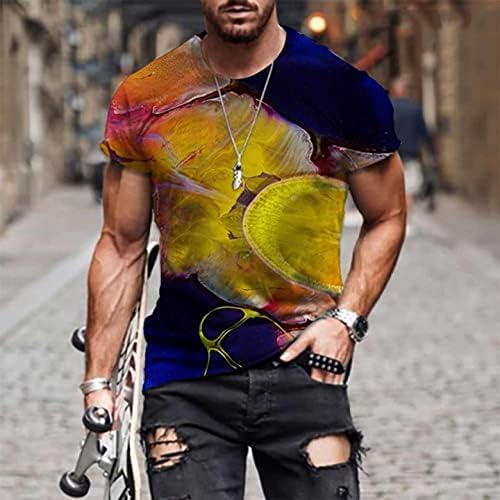 Aukbays Тениски Ризи за Мъже, Унисекс 3D Цифрови Печатни Модел Къс Ръкав Тениски за Мъже Жени Върховете