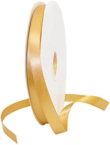 Morex Ribbon Pearl fabric, 5/8 инча на 100 ярда, Златен блясък-сурова Коприна