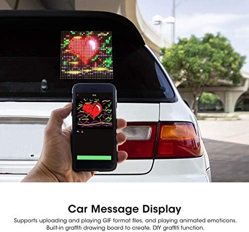 EBTOOLS Car LED Display, Bluetooth Auto Sign Message Display Interactive Screen Board, Phone Remote Control