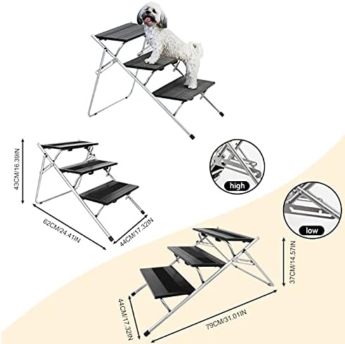 Avotiq Dog Stairs 3-Steps Пет Climbing Ladder for High Beds Premium Quality Car Пет Foldable Step Stairs