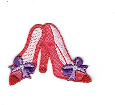 Червени/Пурпурни Обувки на Високи Токчета - Рокля - Вышитое Желязо на Заплате