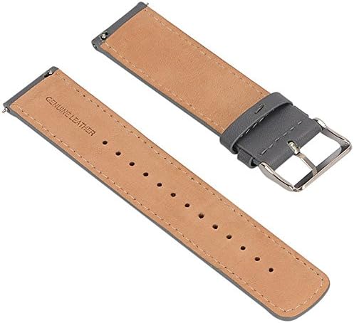 Комплект от 2 сменяеми кожени презрамки, съвместими със сензорни смарт часовник Fossil Q Founder Gen 2 (черно+сиво)
