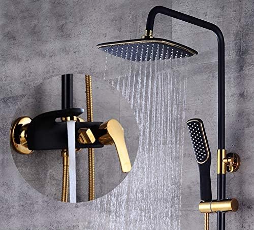 Душ система HSIYE High-end Black and Gold Shower Set with Baking Lacquer Gilt tienlu Ceramic White Бял