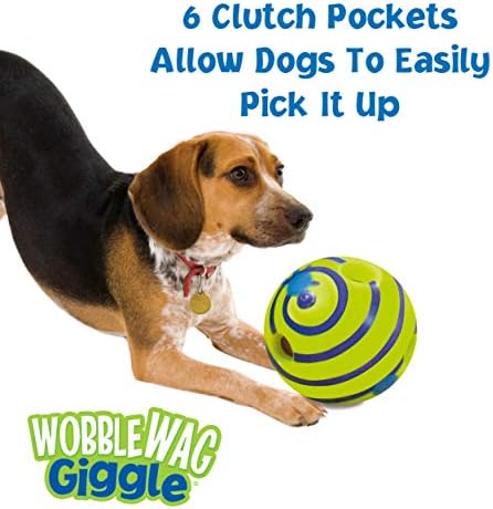 Wobble Wag Giggle Топка, Интерактивни играчки за кучета, Забавни звуци хихиканья при карането или разклащане,