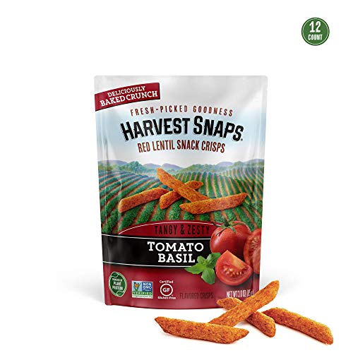 Harvest Щракне Red Lentil Snack Crips Tomato Basil, 3,0 грама (опаковка от 12 броя). Растителната | Печена,