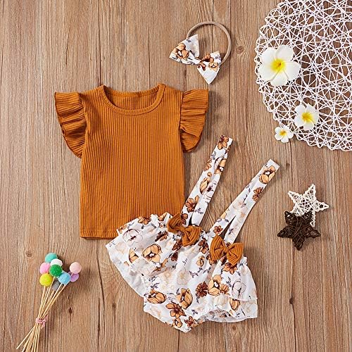 MERSARIPHY Baby Girl Summer Clothes, Baby Girl Тениски +Shorts for Girls 3pcs Бебе Момиче Outfits with Bow