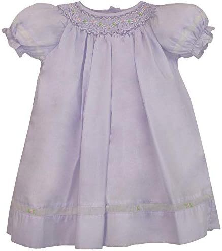 Petit Ami Baby Girls' Smocked Daygown with Voile Insert